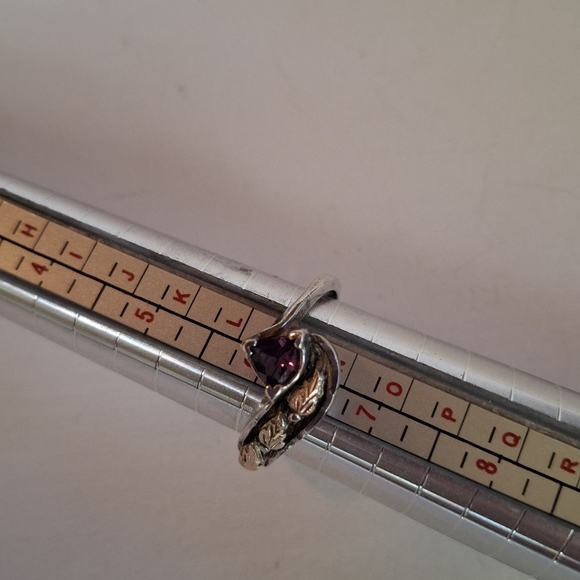 Vintage Sterling Silver 925 & 12k Signed Amethyst Black Hills Gold  Ring Size 6 - Picture 11 of 16